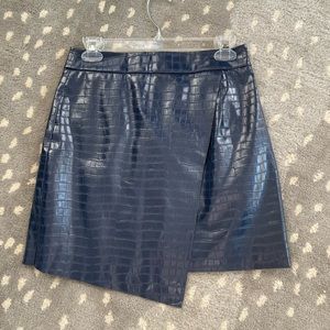ANTHROPOLOGIE - blue crocodile leather skirt